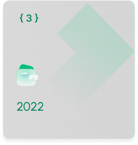 Milestone card 2022 with gray and green colours