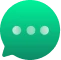 Green Message icon with transparent background