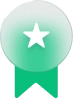 Green and light gray Medal Icon with a transparent background