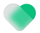 Green Heart icon with a transparent background
