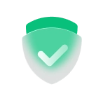 Green and light gray Safety icon with a transparent background