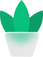 Green Plant Icon in a transparent background