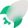 Green Rocket Icon with transparent background