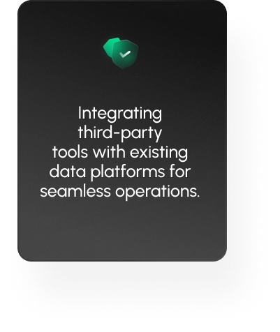 Data integration explanation with a black background and white letters