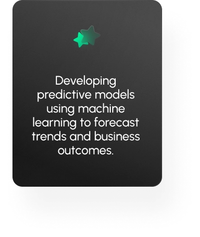 Describe the service of data to generate solutions to the clients with a black background